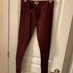 Paige denim burgundy jeans, size 30, 28in inseam